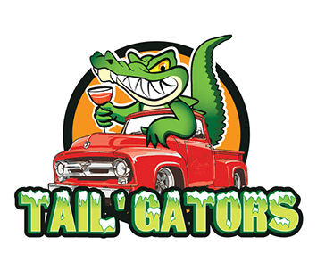 mascot of alligator on car logo design