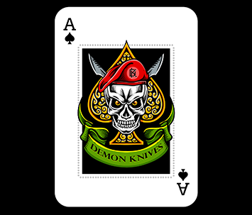 illustration of skull in ace of spade card game logo